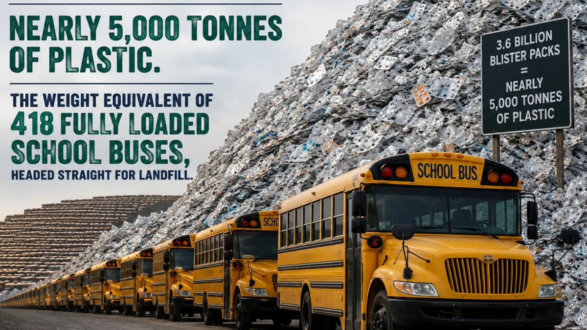 Nearly 5,000 tonnes of plastic. The weight equivalent of 418 fully loaded school buses